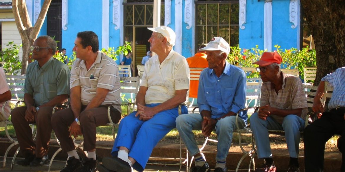 Old men on a bench in Cuba